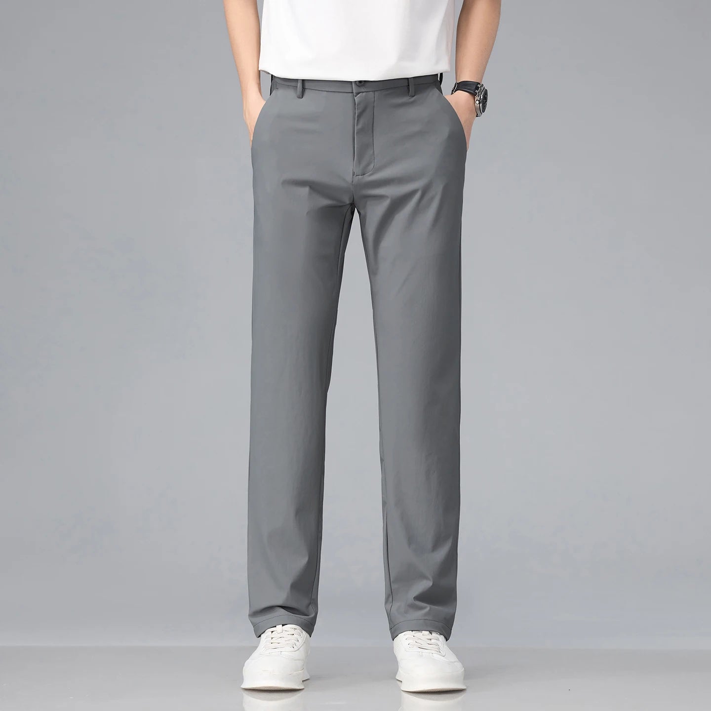 Pantalón Corvino™ de Sastrería con Tejido Elástico y Corte Recto.