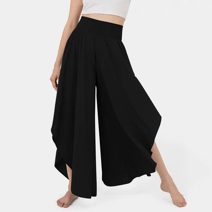 Pantalón Marvelle™ de Tiro Alto con Corte Amplio y Recortes Asimétricos