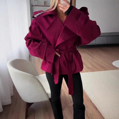 Abrigo Bellecourt™ Estilo Trench Corto Con Corte Entallado