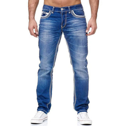 Jeans Castelli™ De Corte Recto Con Lavado Desgastado Y Costuras En Contraste
