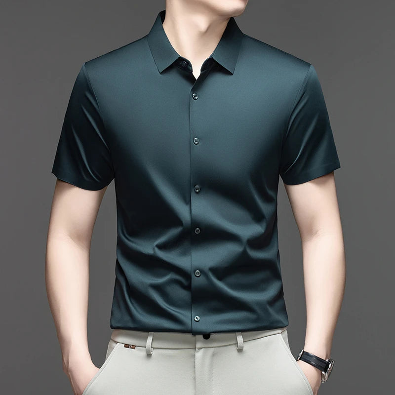 Camisa de Vestir Montero™ con Tejido Elástico de Tacto Fresco y Sedoso