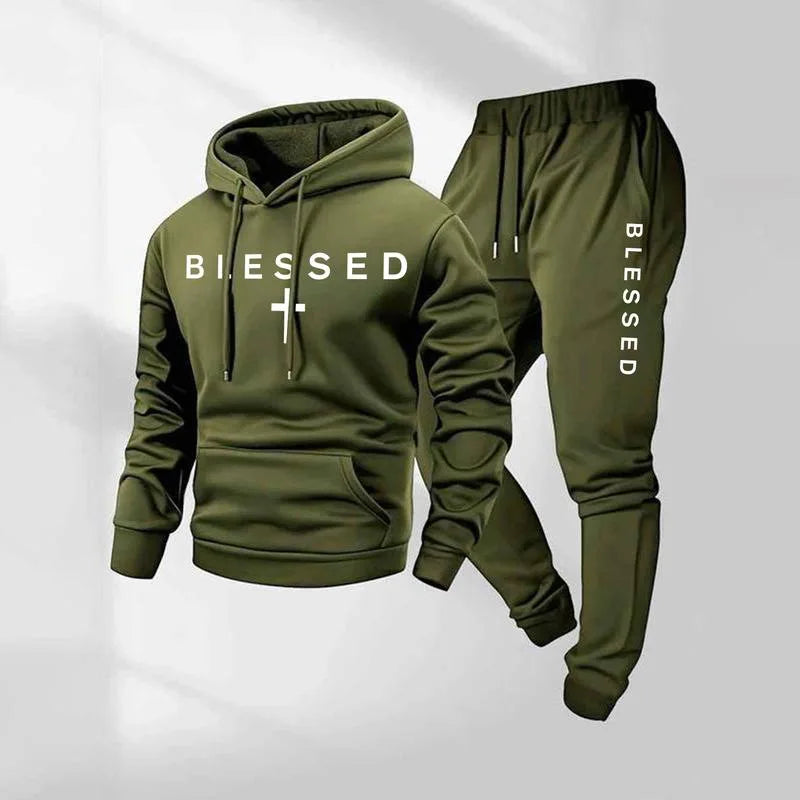 Conjunto Braven™ con Sudadera con Capucha, Bolsillo Canguro y Pantalón Jogger
