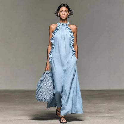 Vestido Velisse™ con Acabado de Volantes y Caída Fluida.