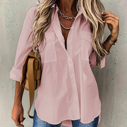 Camisa Lisanne™ De Corte Suelto Con Bolsillos Frontales En El Pecho