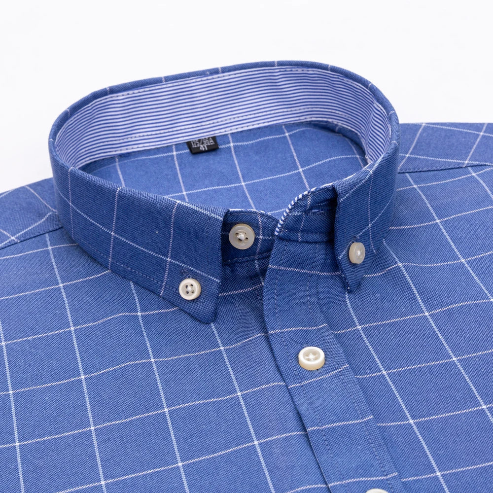 Camisa Leandro™ de Algodón Transpirable con Cuadros Finos