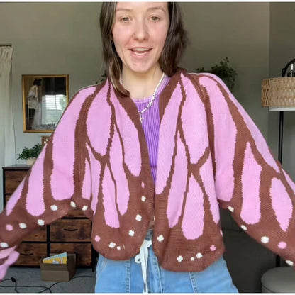 Cárdigan Farfallia™ de Tejido de Punto Texturizado con Diseño Inspirado en Alas de Mariposa
