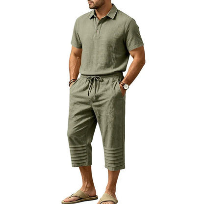 Conjunto Alonso™ con Polo de Cuello Clásico, Bermuda con Cintura Ajustable y Cordón