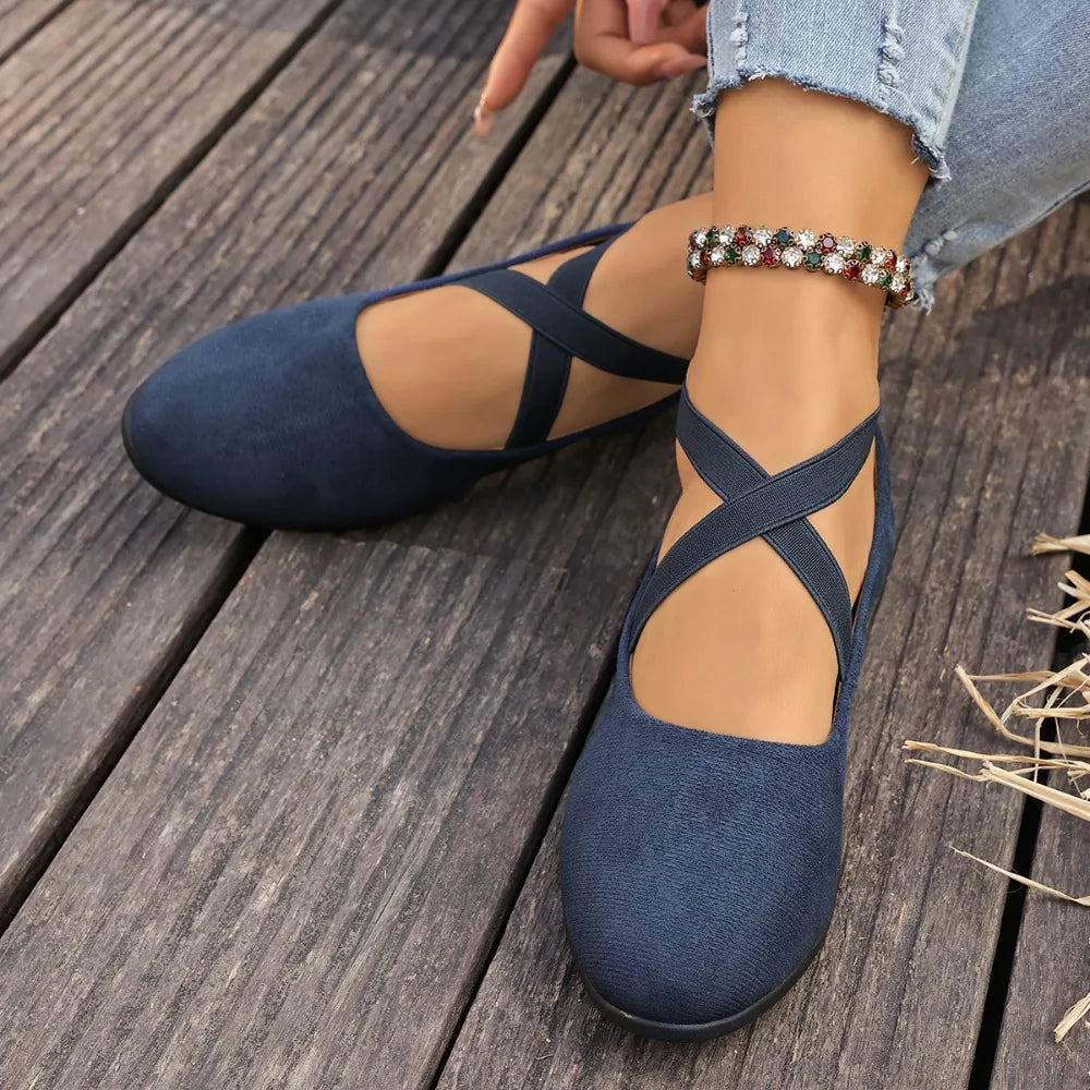 Zapatos Alouette™ Con Acabado Aterciopelado y Tiras Cruzadas