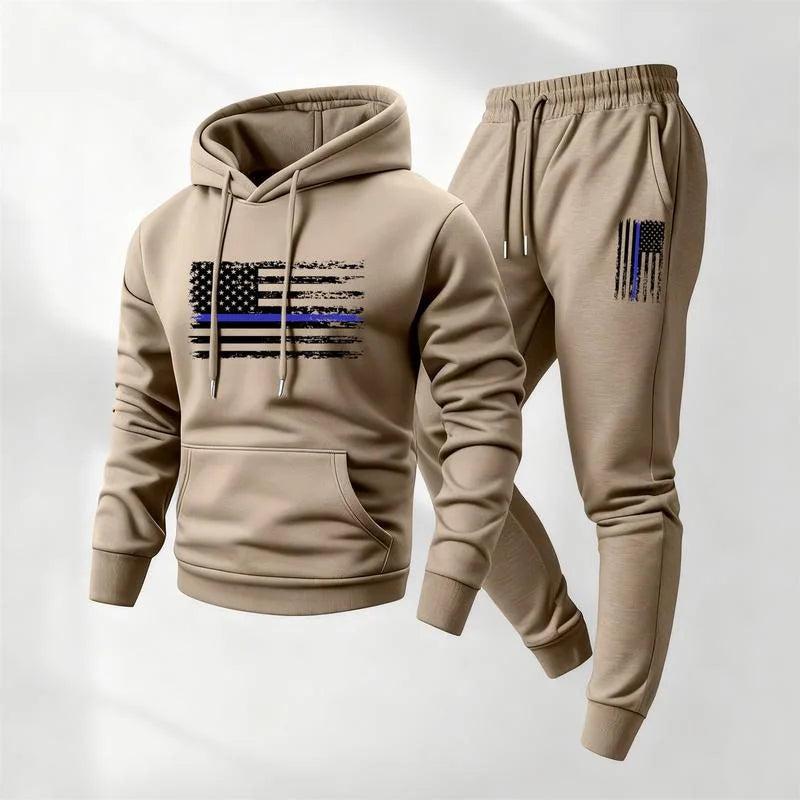 Conjunto Norden™ Con Sudadera Gráfica De Bolsillo Canguro Y Pantalón Jogger