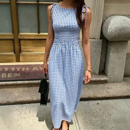 Vestido Marenna™ Con Estampado Vichy Y Cintura Marcada