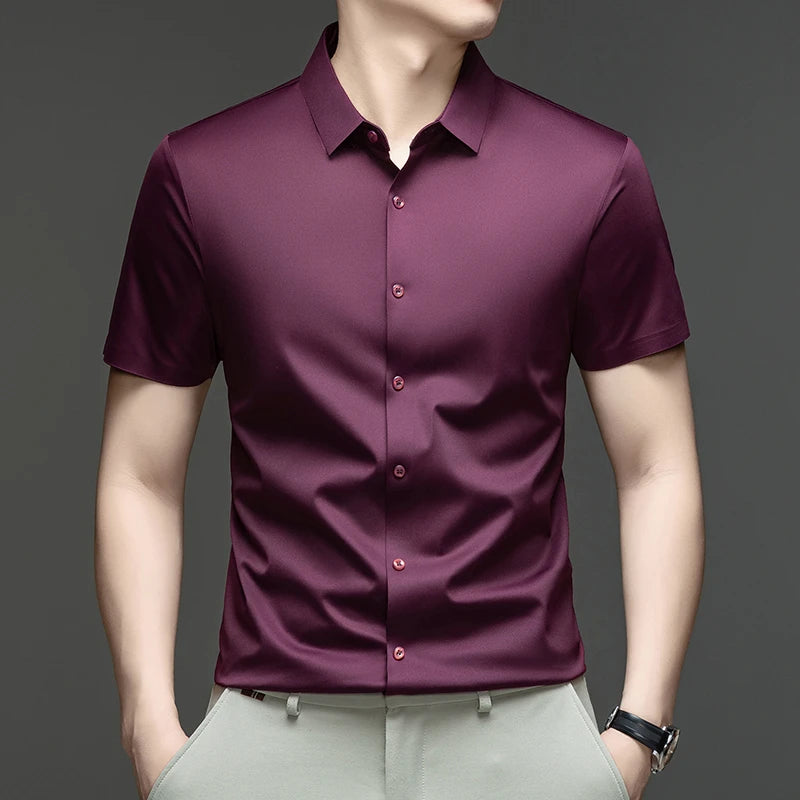 Camisa de Vestir Montero™ con Tejido Elástico de Tacto Fresco y Sedoso