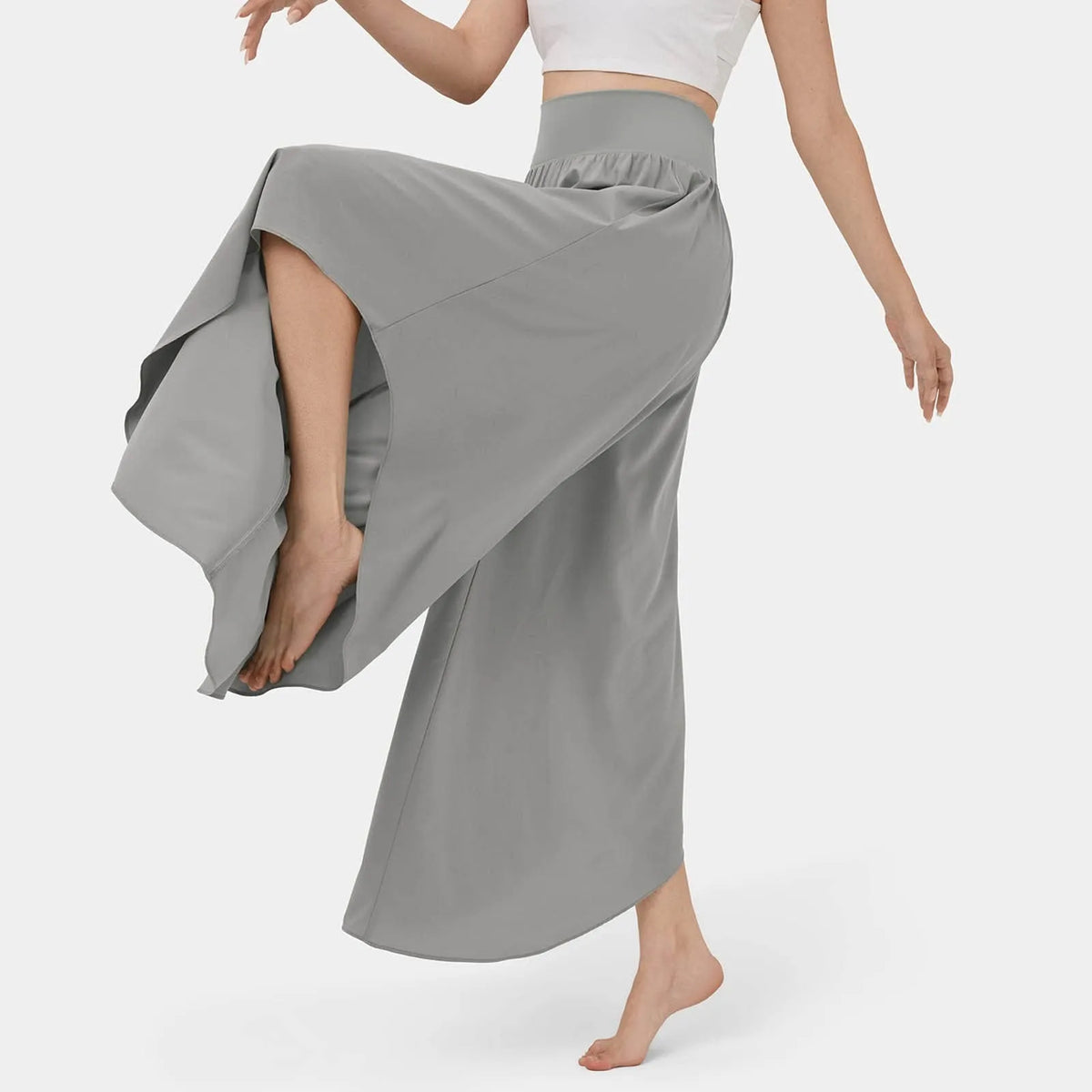Pantalón Marvelle™ de Tiro Alto con Corte Amplio y Recortes Asimétricos