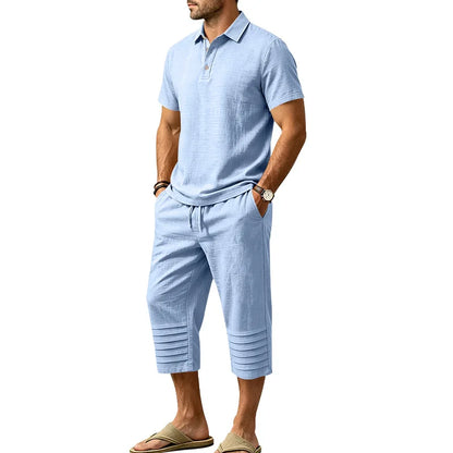 Conjunto Alonso™ con Polo de Cuello Clásico, Bermuda con Cintura Ajustable y Cordón