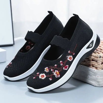 Tenis Mary Jane Rosalie™ con Tejido Transpirable y Bordados Florales