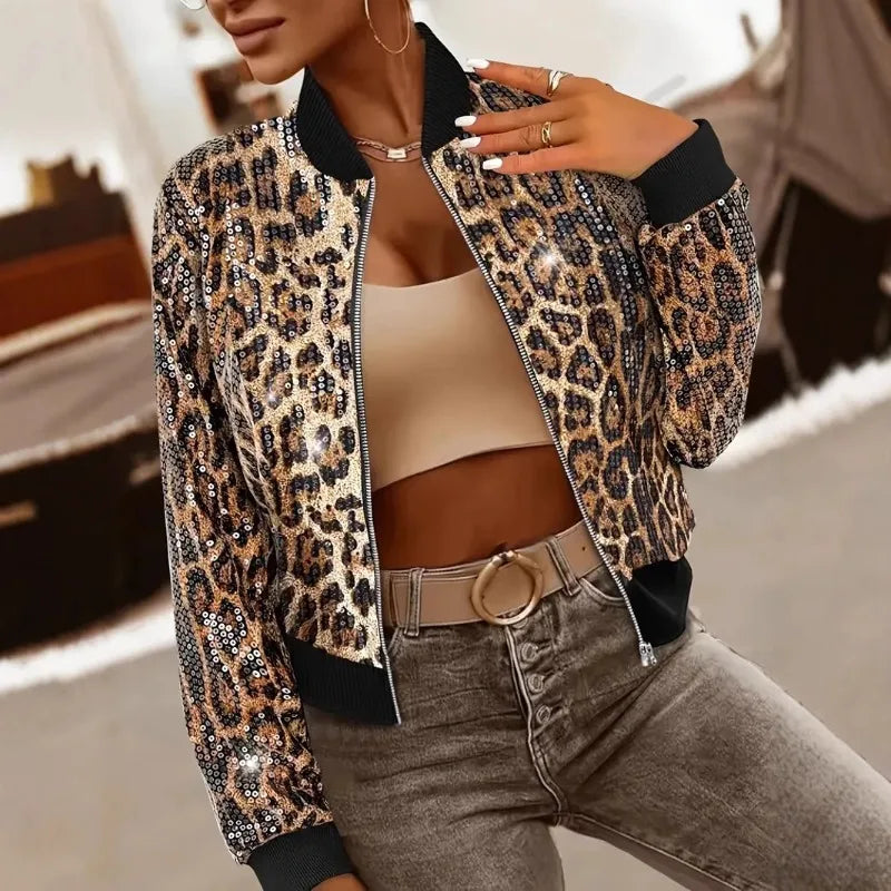 Chaqueta Selphira™ con Estampado Salvaje y Brillo Premium