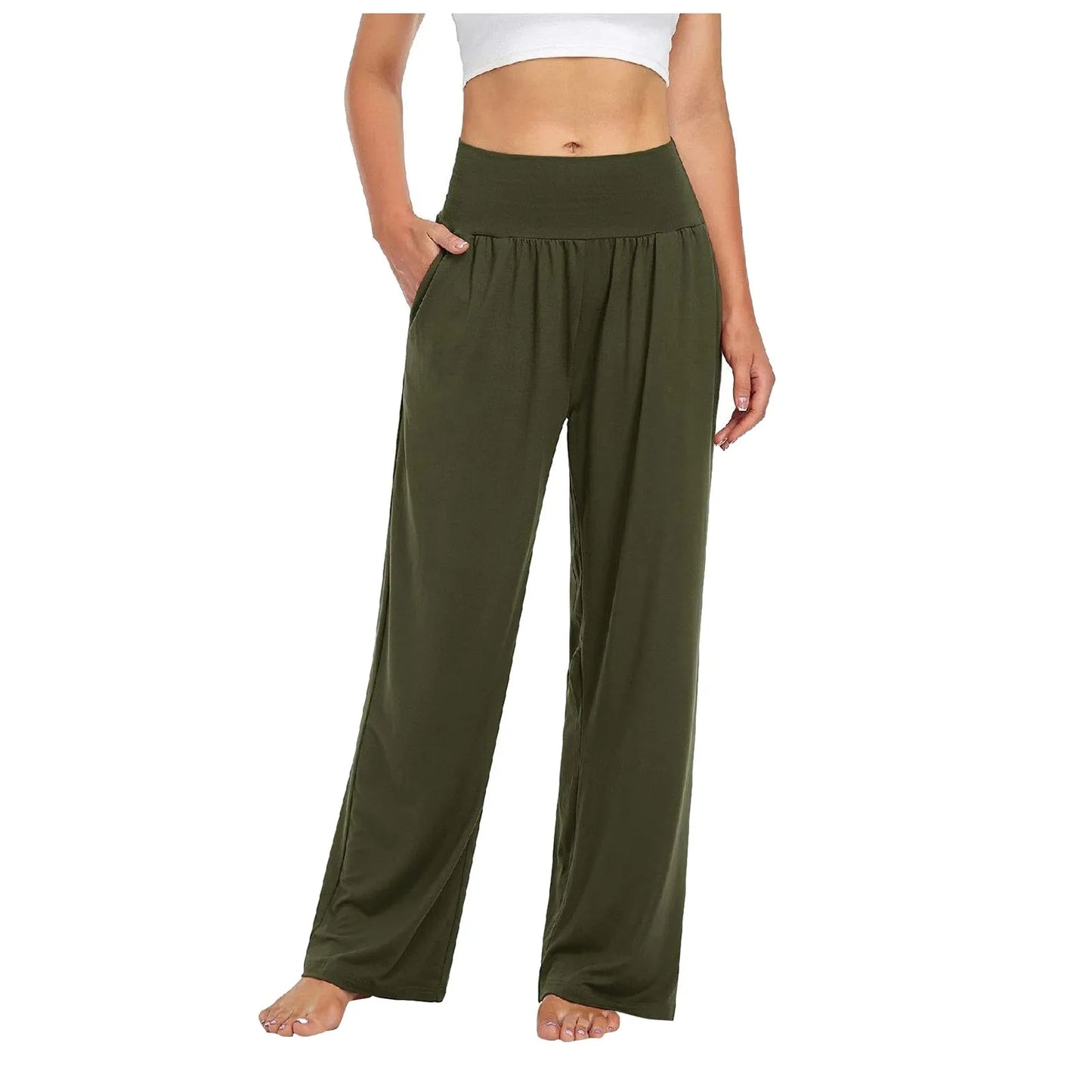 Pantalón Belle Comfort™ Con Cintura Elástica y Corte Palazzo