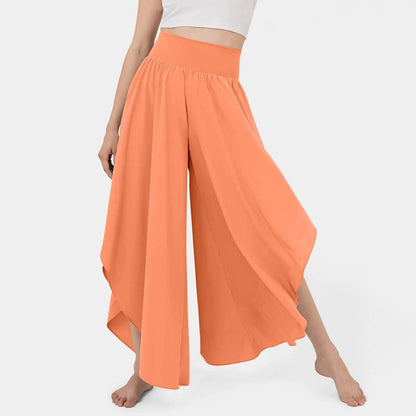 Pantalón Marvelle™ de Tiro Alto con Corte Amplio y Recortes Asimétricos