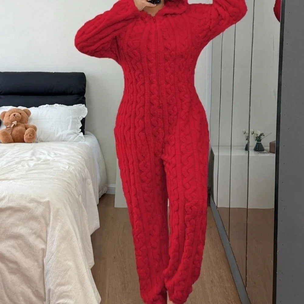 Mono Ursina™ con Capucha de Orejitas, Textura Afelpada y Osito Aplicado en la Espalda