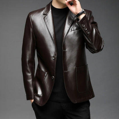 Chaqueta Mikkel™ Estilo Blazer en Cuero Premium con Diseño Minimalista