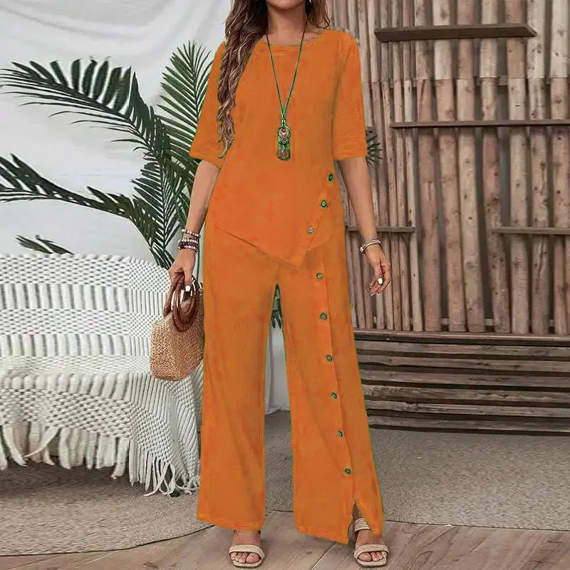 Conjunto Celinor™ Con Blusa Fluida y Pantalón Palazzo
