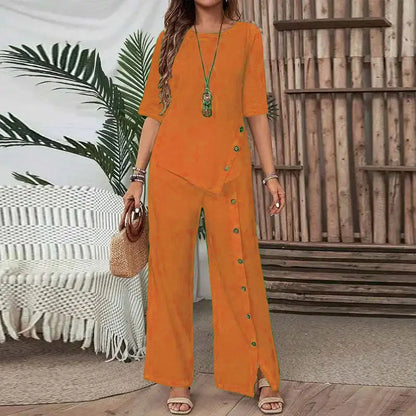 Conjunto Celinor™ Con Blusa Fluida y Pantalón Palazzo