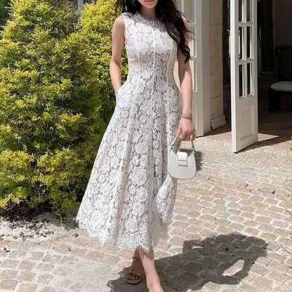 Vestido Elorien™ Con Encaje Delicado y Caída Fluida