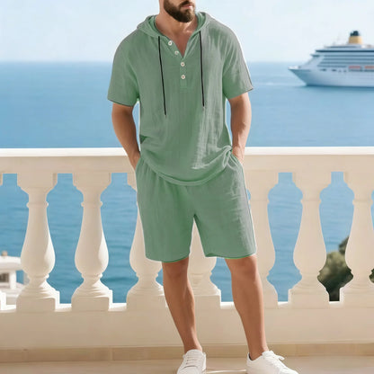 Conjunto Portofino Coast™ De Lino de Algodón Con Camisa de Capucha Moderna