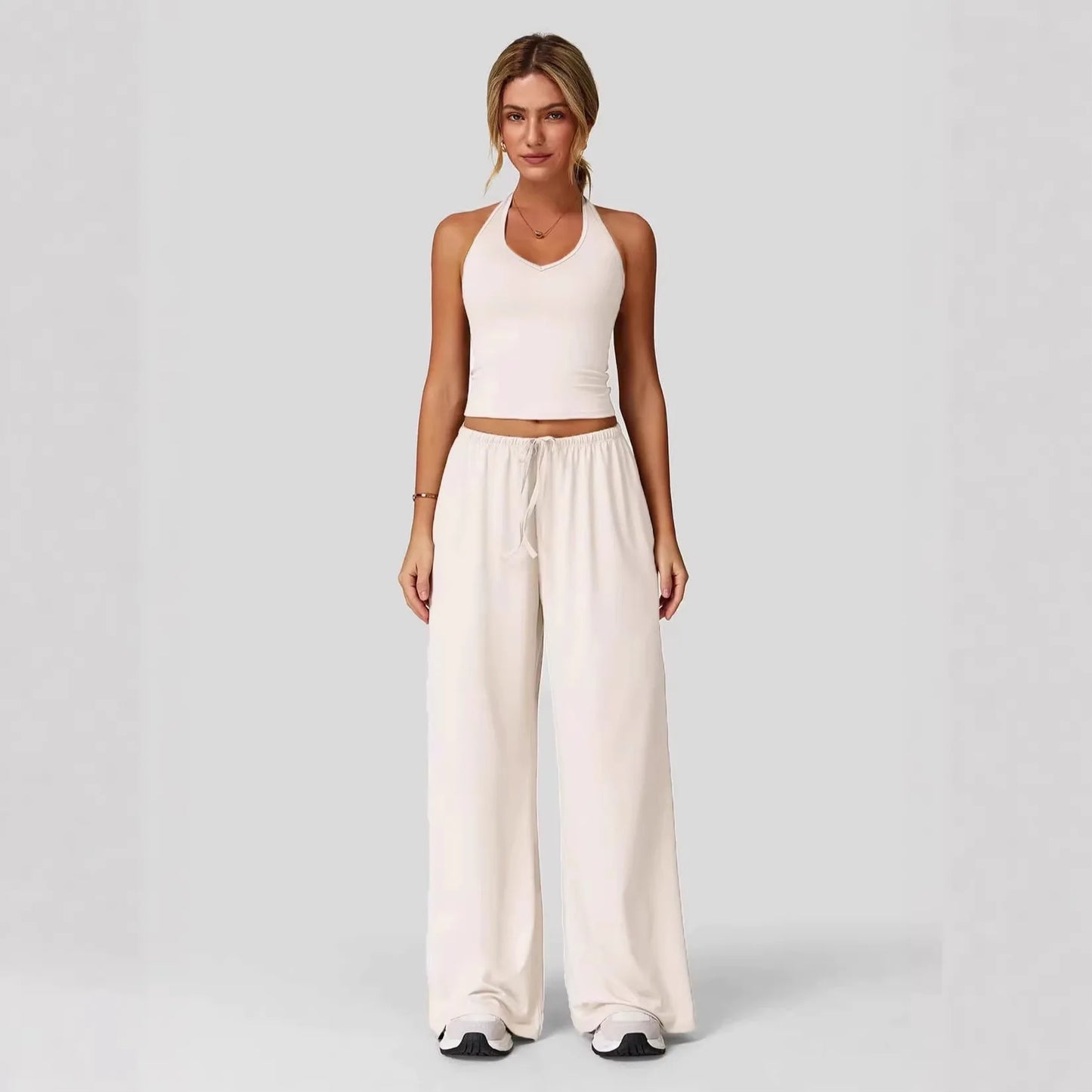 Conjunto Lunary™ Con Top Minimalista y Pantalón Palazzo Fluido
