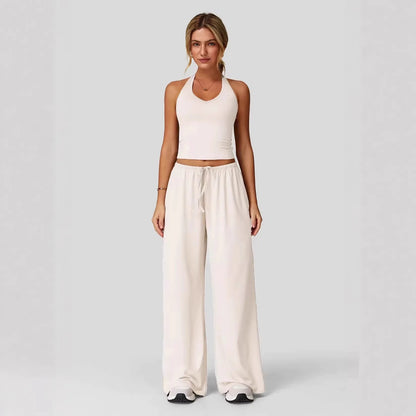 Conjunto Lunary™ Con Top Minimalista y Pantalón Palazzo Fluido