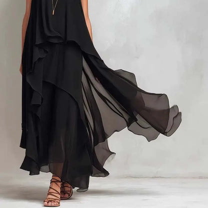 Vestido Catalina™ con Capas en Cascada y Silueta Elegante
