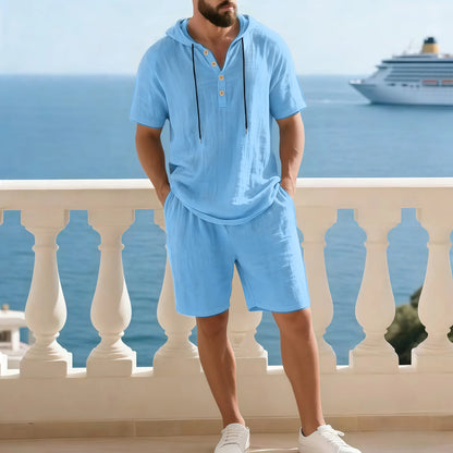 Conjunto Portofino Coast™ De Lino de Algodón Con Camisa de Capucha Moderna