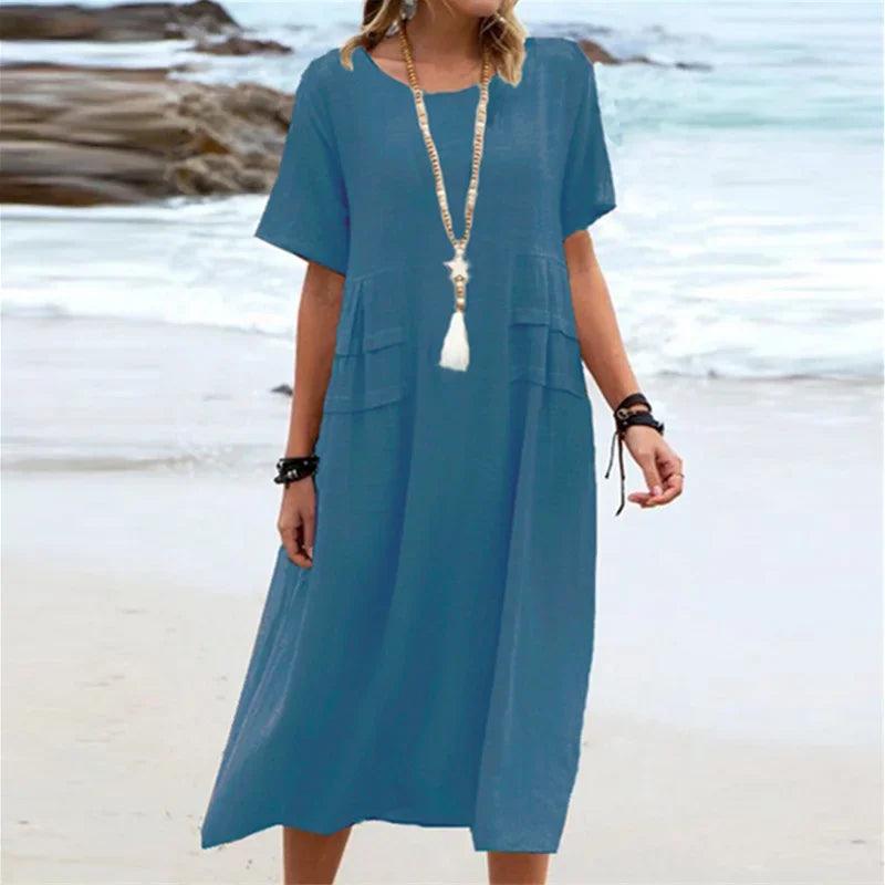 Vestido Alessia™ con Detalles en Capas a los Costados