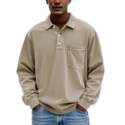 Camisa Polo Renato™ con Manga Larga y Bolsillo Frontal