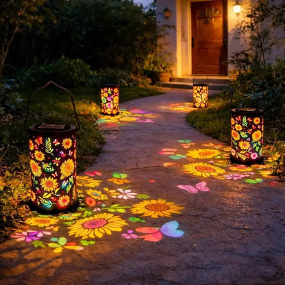 Farol Solar Solana™ con Proyección Floral y Resistencia al Agua