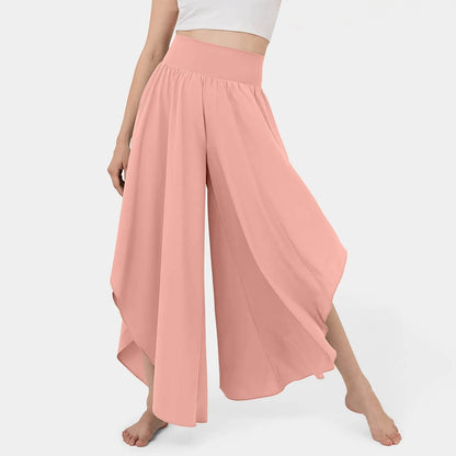 Pantalón Marvelle™ de Tiro Alto con Corte Amplio y Recortes Asimétricos