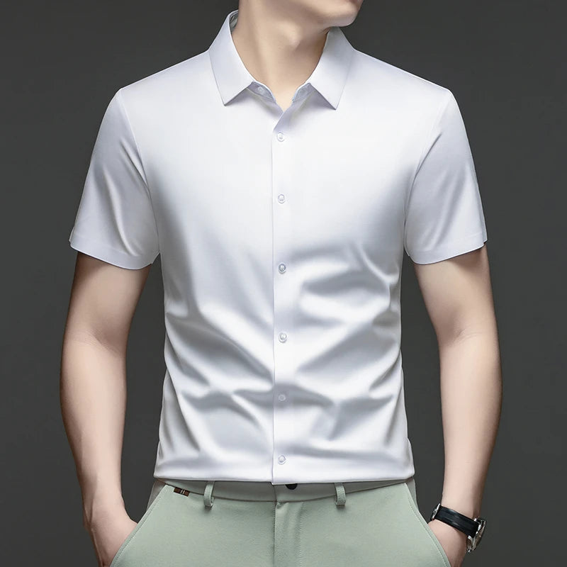 Camisa de Vestir Montero™ con Tejido Elástico de Tacto Fresco y Sedoso
