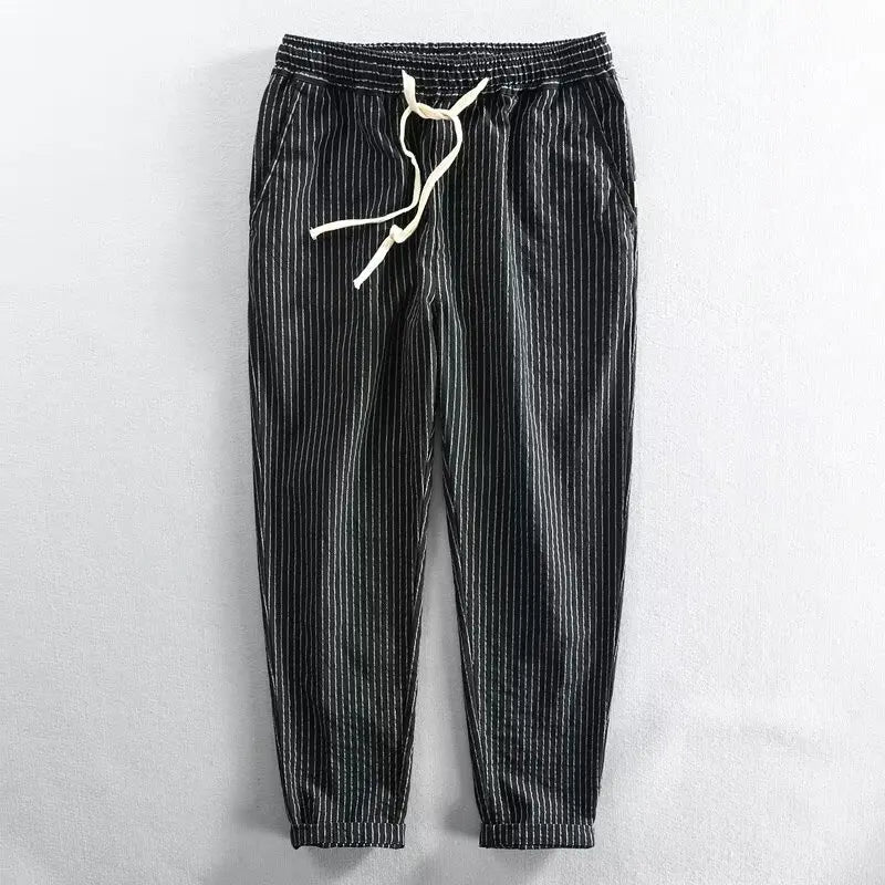 Pantalón Lorenzo™ de Lino y Algodón con Rayas Elegantes