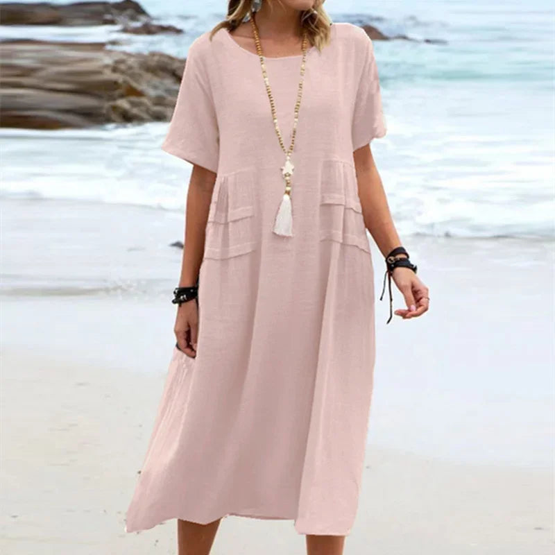 Vestido Alessia™ con Detalles en Capas a los Costados