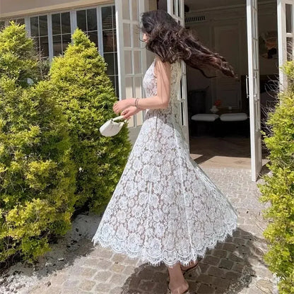 Vestido Elorien™ Con Encaje Delicado y Caída Fluida