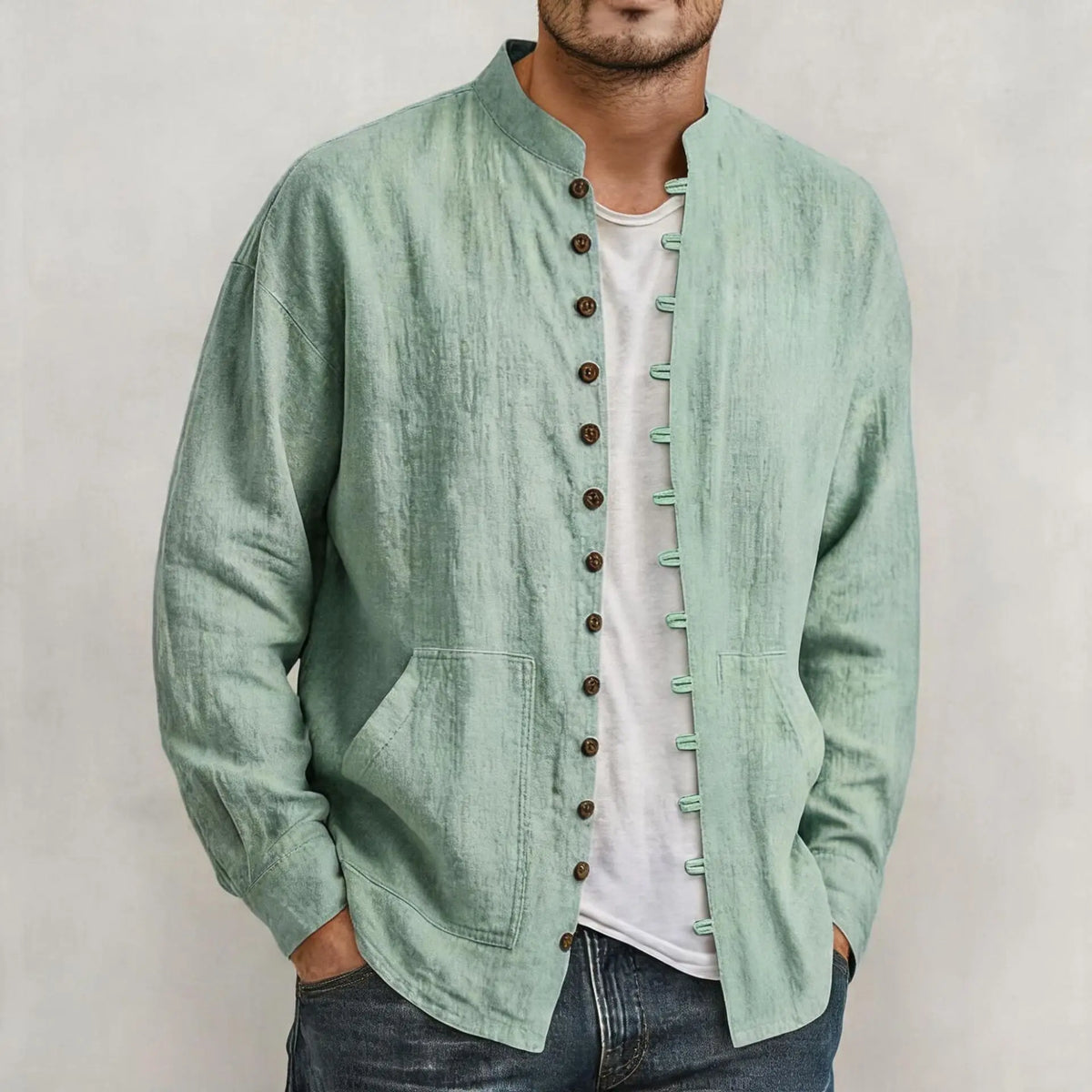 Camisa Bastien™ con Tejido Texturizado y Botones Frontales con Detalles de Alamares
