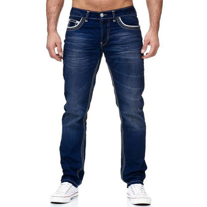 Jeans Castelli™ De Corte Recto Con Lavado Desgastado Y Costuras En Contraste