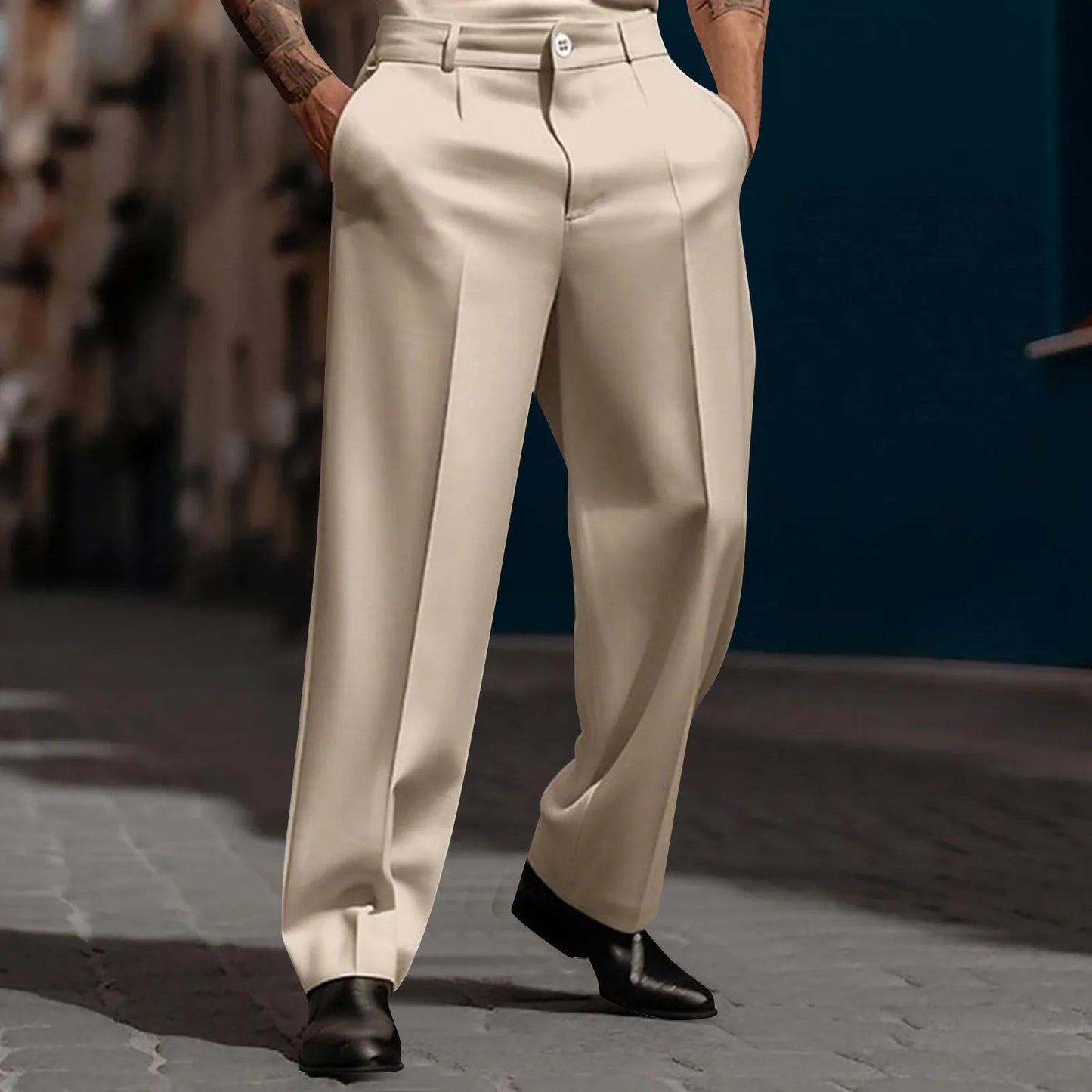 Pantalón Marcel™ de Sastrería Premium con Pinzas Frontales y Corte Recto