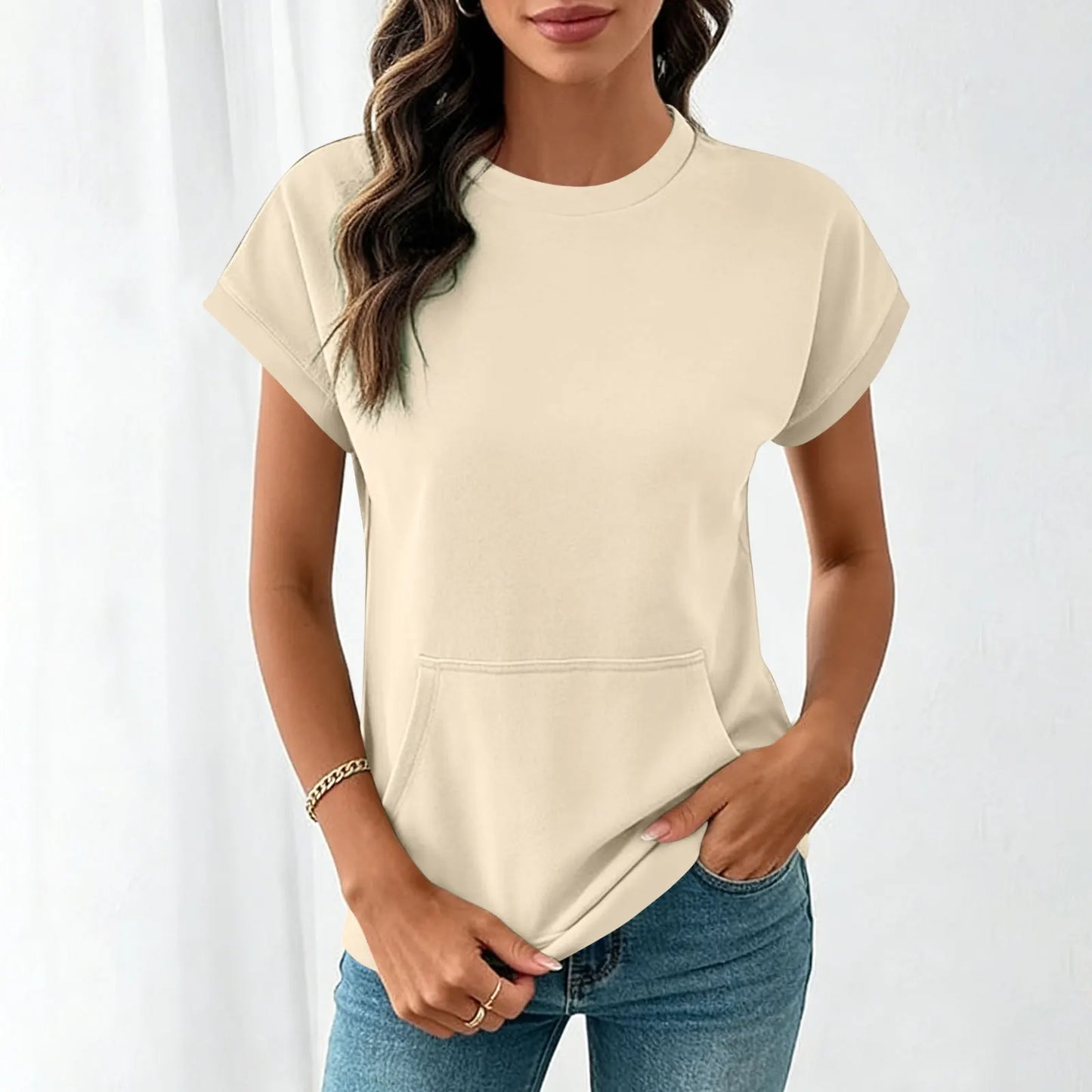 Camiseta Elara™ Con Caída Ligera y Estilo Minimalista