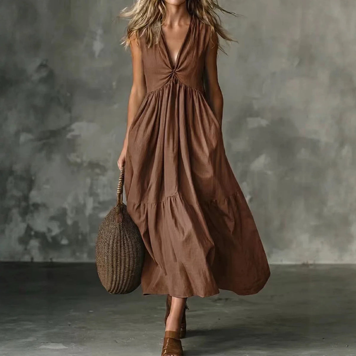 Vestido Patricia™ con Diseño Sin Mangas y Escote V