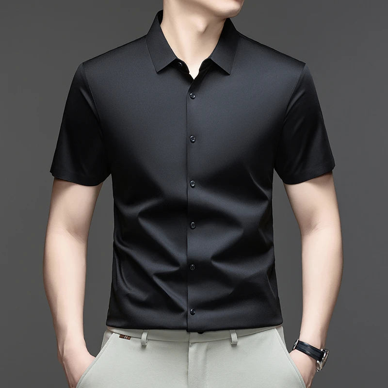 Camisa de Vestir Montero™ con Tejido Elástico de Tacto Fresco y Sedoso