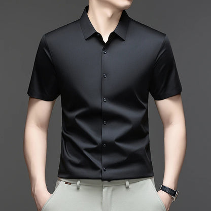 Camisa de Vestir Montero™ con Tejido Elástico de Tacto Fresco y Sedoso
