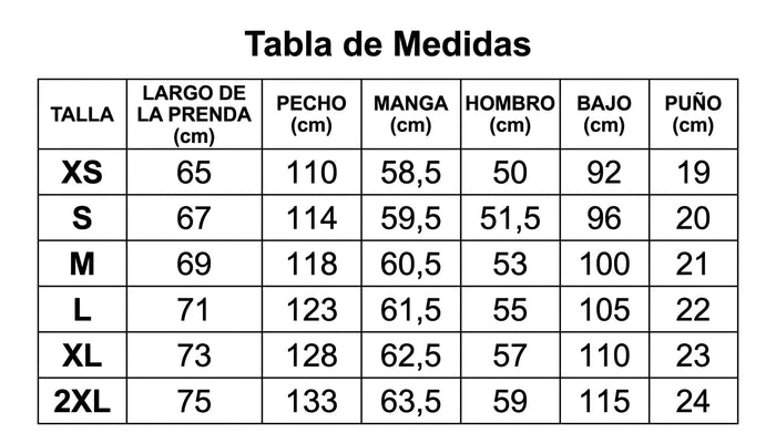 Guía de tallas