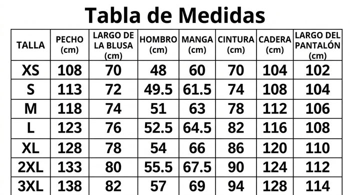 Guía de tallas