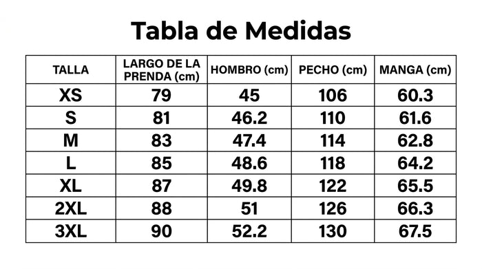 Guía de tallas