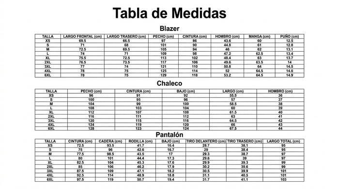 Guía de tallas